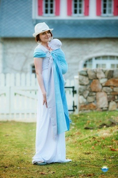 Chusta kółkowa Little Frog Lniany Sky Cube