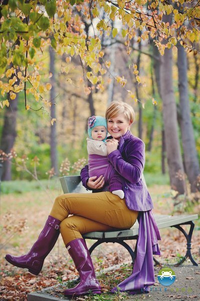 Chusta tkana Little Frog Ametyst