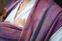 Chusta tkana Yaro Gravity Duo Aqua Grad Orange Violet Tencel