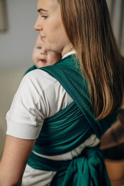 Basic Line Baby Sling Lenny Lamb - Little Herringbone Emerald
