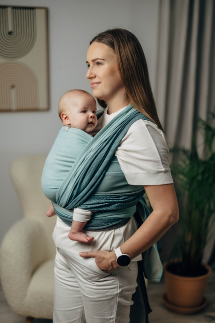 Chusta tkana LennyLamb - Mała Jodełka Baby Mint