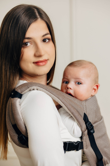 LennyLamb baby carrier - LennyLight - Little Herringbone Caffe Latte