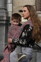 Chusta tkana Yaro Sling - La Fleur Puffy Rose Grey Bourette Glam