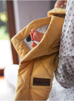 Dwustronny bawełniany kocyk Kinder Hop - Mustard