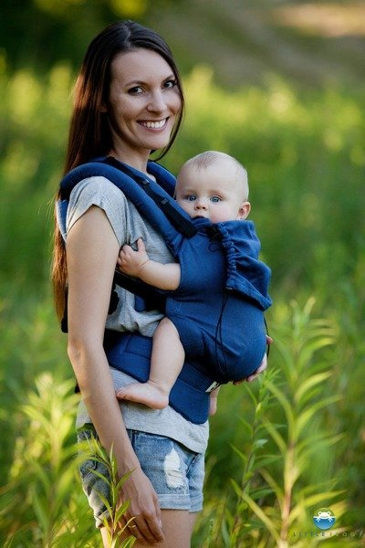 Baby carrier Little Frog - Navy Bluelue Herringbone
