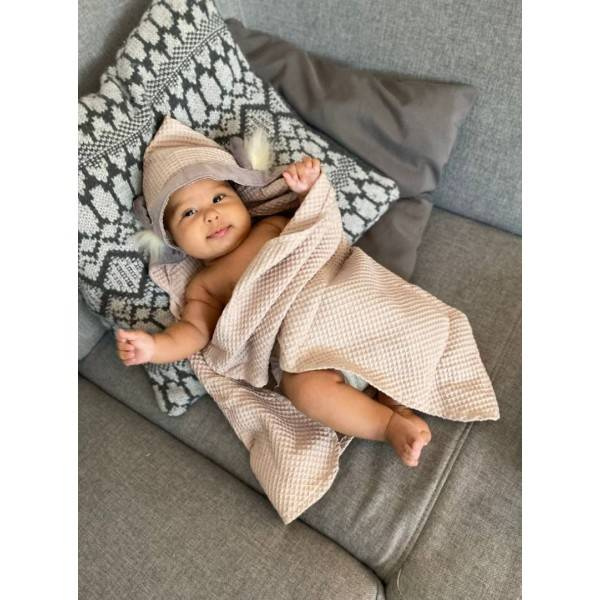 Bubble Hop Baby Towel Cappucino