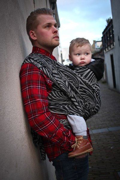 Chusta tkana Yaro Slings Dandy Black Natural Wool