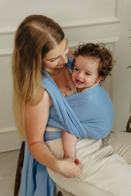 Chusta tkana LennyLamb - Mała Jodełka Skylight