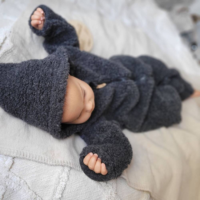 Zaffiro - Woolen Romper Suit - Wool Lamb Graphite