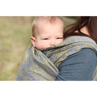 Chusta tkana Yaro Elvish Grey Yellow Linen