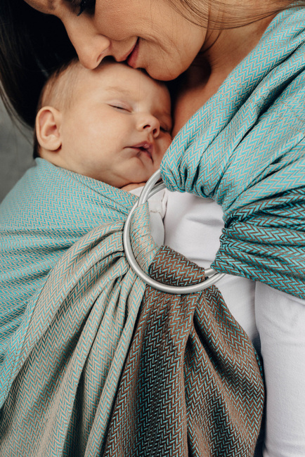 Chusta kółkowa LennyLamb - Mała Jodełka Baby Mint