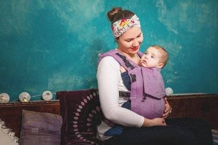 Nosidełko EverySlings MiMi 2.0.- Spike Lilac (60%bawełna, 40% len)