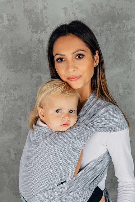 LennyHybrid Half Buckle Carrier - Little Herringbone Grey