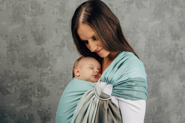 Chusta kółkowa LennyLamb - Mała Jodełka Baby Mint