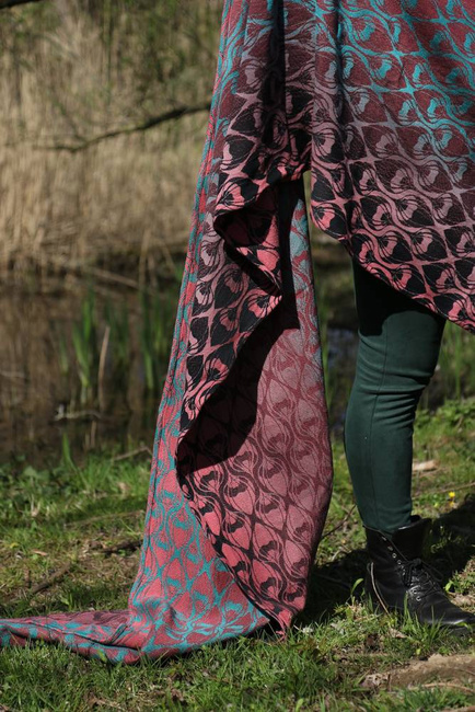 Chusta tkana Yaro Sling - La Fleur Duo Black Turkis Corail Meta