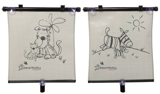 Roleta samochodowa UV - Zebra i Tygrys - 2 szt.