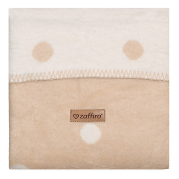 Zaffiro - Koc bawełniany  Bari 75x100cm beige, w kropki