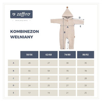 Zaffiro - Kombinezon Nevada 100% wełna - Baranek Grey