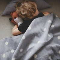 Zaffiro - Koc bawełniany  Bari 75x100cm grey, w kropki