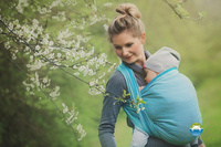 Chusta tkana Little Frog Turkusowa Jodełka