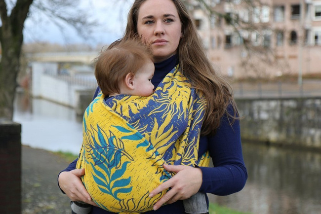 Woven Wrap Yaro Oasis Puffy Yellow Turkis Seacell