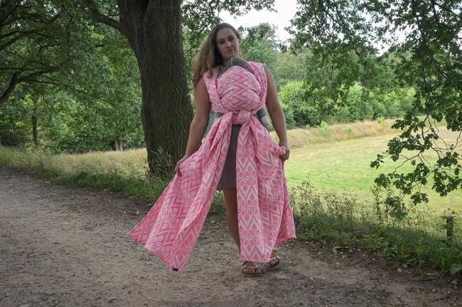 Woven Wrap Yaro Slings - La Vita Duo Fluo Pink Wool Blend