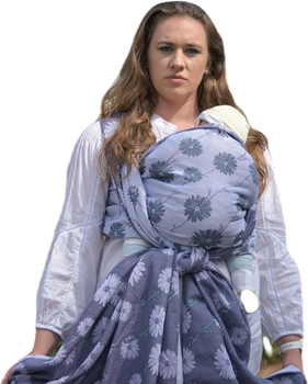 Woven Wrap Yaro Slings - Chamomile Trinity Purple Pine Tencel Confetti