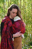 Chusta tkana Yaro Slings - Ava Trinity Black Sangria Rainbow Wool