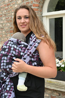 Chusta tkana Yaro Slings - Petals Duo Black Purple Hemp