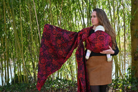 Chusta tkana Yaro Slings - Ava Trinity Black Sangria Rainbow Wool