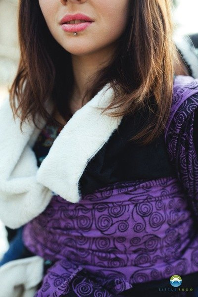 Chusta tkana Little Frog Purple Glow