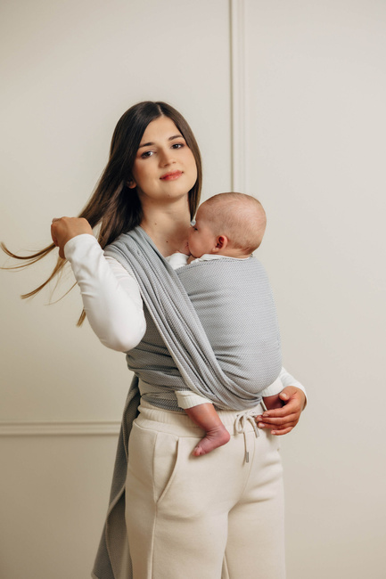Basic Line Baby Sling Lenny Lamb - Little Herringbone Grey