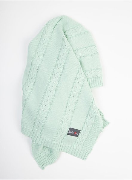 Kinder Hop knitted baby blanket - Turquoise, 90x65, 100% cotton