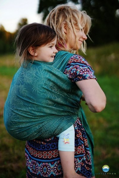 Chusta tkana Little Frog - Green Samoa