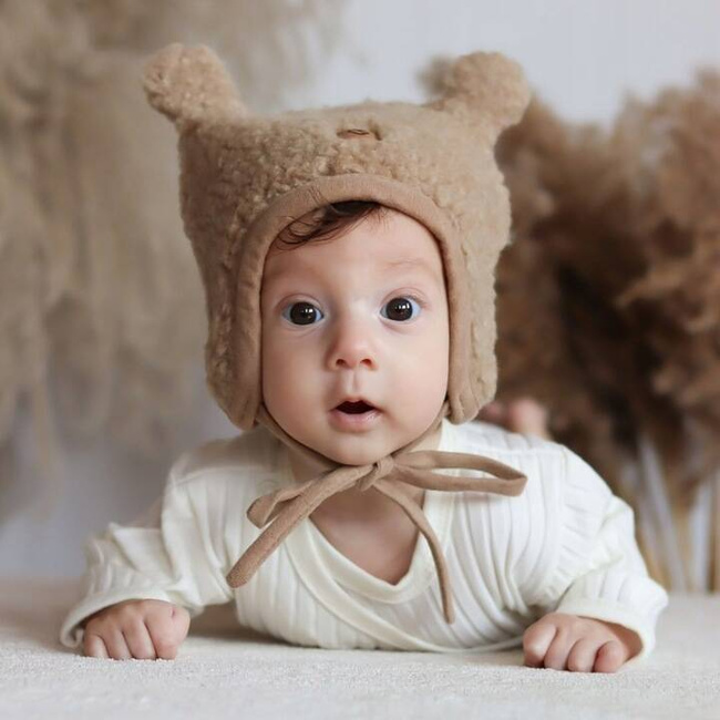 Zaffiro - Violet Hat 100% Wool – Lamb M (6-12m) Anthracite