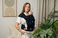 LennyHybrid Half Buckle Carrier - Basic Line Little Herringbone Ebony Black