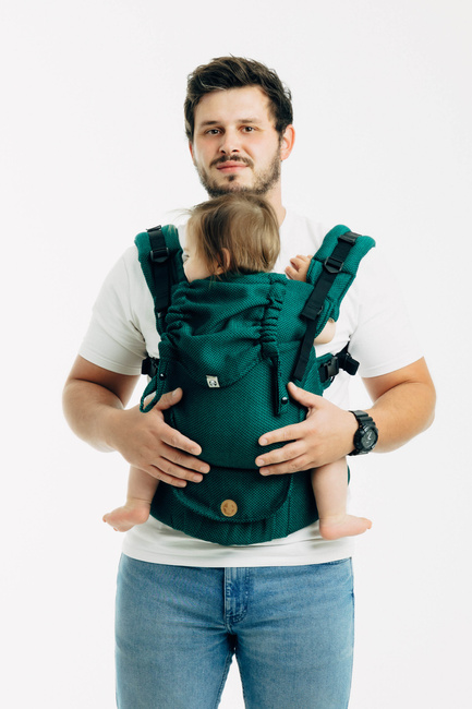 LennyLamb Baby carrier: LennyUpGrade: Little Herringbone Emerald