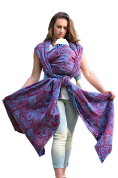 Chusta tkana Yaro Sling - Chrys Ultra Burgundy Sky Linen