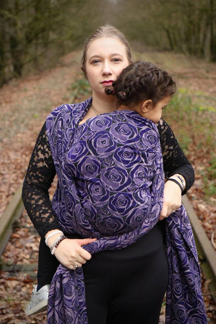 Chusta tkana Yaro Sling - Roses Duo Violet Lilac Tencel Seacell