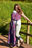 Chusta tkana Yaro Sling - Chrys Ultra Burgundy Sky Linen