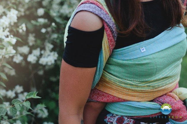 Chusta tkana Little Frog Lovely Linen Rainbow