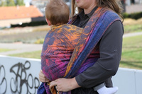 Woven Wrap Yaro Chloe Duo Havana Grad Orange Navy Confetti