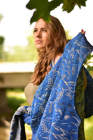 Chusta tkana Yaro Slings - Terra Duo Silver Black Blue Seacell 