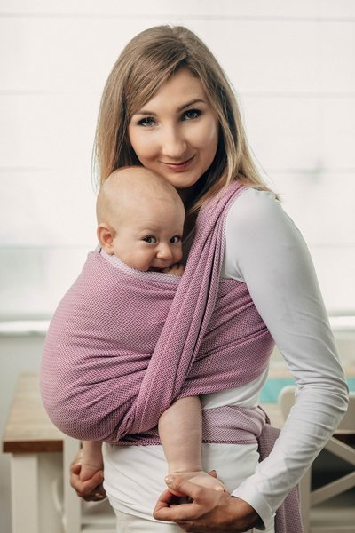 Chusta tkana LennyLamb - Mała Jodełka Purpurowa