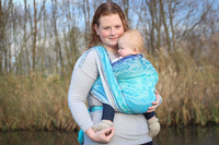 Chusta tkana Yaro Sling - Four Winds Aqua Grad Natural Hemp