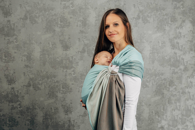 Chusta kółkowa LennyLamb - Mała Jodełka Baby Mint