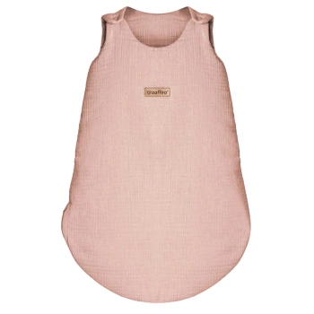 Zaffiro - Zaffiro Full Muslin Sleeping Bag 0.5 TOG 0–6m  - Baby Pink