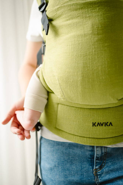 Nosidełko Kavka MultiAge Magnetic - Granny Smith Linen + pady + kieszonka na panel + plecak