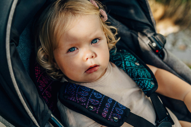 LennyLamb Anti-sweat pram liner (for a stroller) - Peacok's Tail Black Opal