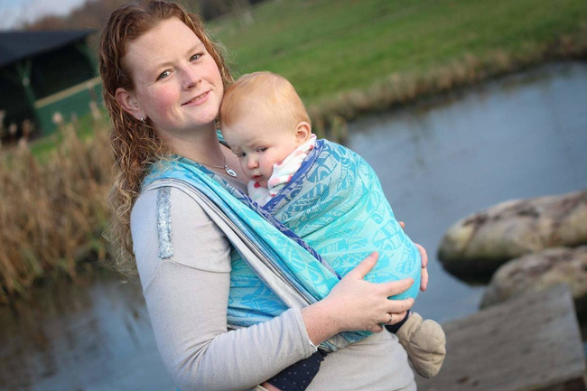 Chusta tkana Yaro Sling - Four Winds Aqua Grad Natural Hemp